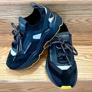 Dolce & Gabbana Daymaster Black Sneakers With Reflective Details Size EU 39